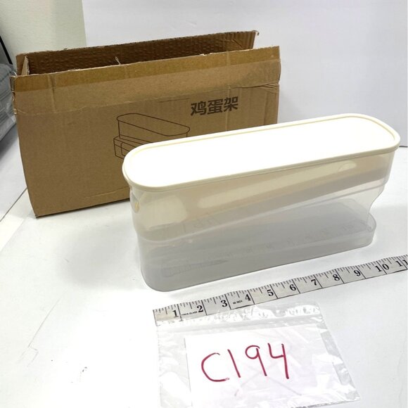 Plastic Egg Storage Container With Lid & Tilted Design For Kitchen Organizing - Picture 4 of 4